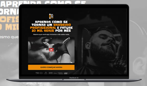 Cod.079 - LandingPage Curso Barbearia 100% Editável Portal Dos Scripts | Os Melhores Scripts Estão Aqui!