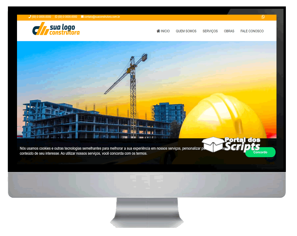 Cod.028 - SCRIPT SITE INSTITUCIONAL EM PHP TEMA CONSTRUÇÃO POP Portal Dos Scripts | Os Melhores Scripts Estão Aqui!