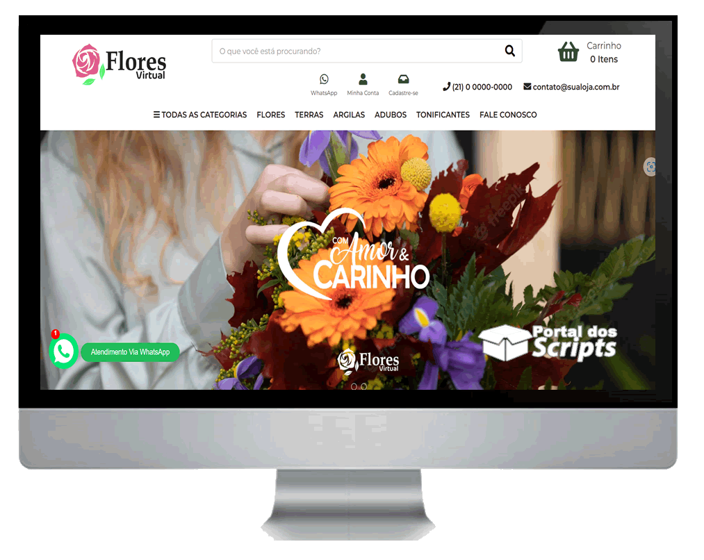 Cod.024 - LOJA VIRTUAL EDITÁVEL FLORICULTURA, JOIAS E MUITO MAIS Portal Dos Scripts | Os Melhores Scripts Estão Aqui!