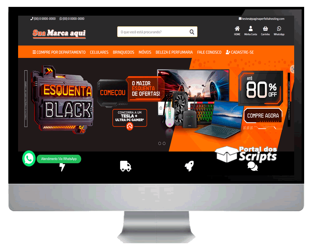 Cod.017 - LOJA VIRTUAL EDITÁVEL (Com Envio Automático) Portal Dos Scripts | Os Melhores Scripts Estão Aqui!