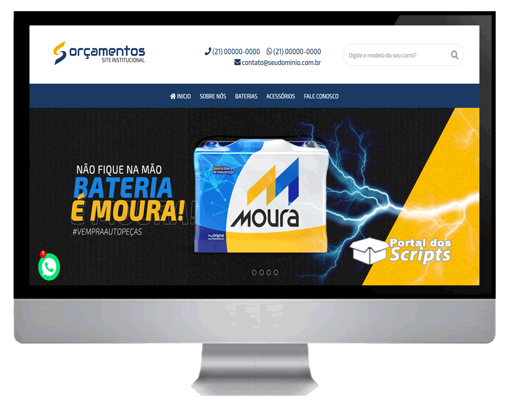 Cod.030 - SCRIPT SITE INSTITUCIONAL EM PHP TEMA LOJA BATERIA Portal Dos Scripts | Os Melhores Scripts Estão Aqui!